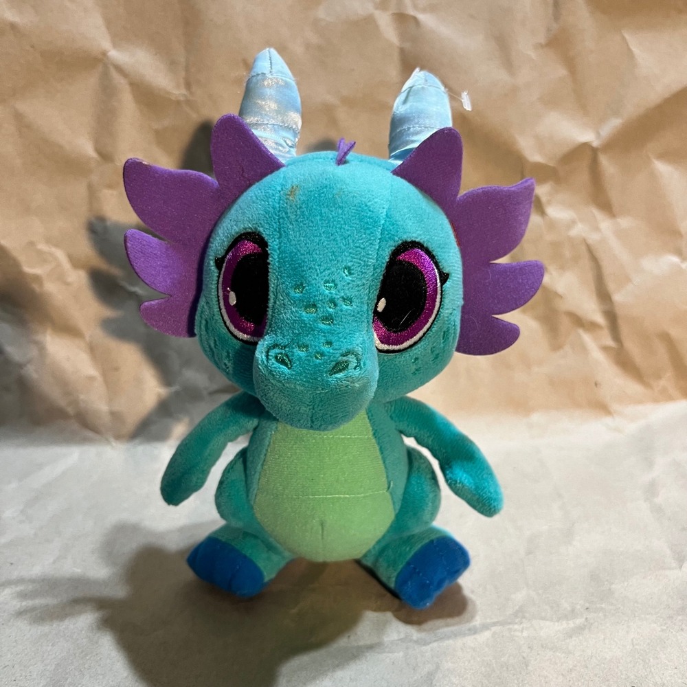 Small Dragon Plush Teal Green Purple Mythical Fantasy Stuffed‎ Animal